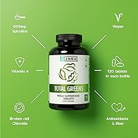 Vista 4 de Zhou Total Greens - Suplementos Super Greens, píldoras vegetarianas diarias, tabletas de superalimentos, suplementos vegetales para adultos