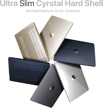 Minesk MacBook Air【M5/M4/M3/M2】13.6 inç | ile Uyumlu Crystal Ultra Şeffaf Sert Kılıf | 2026/2025/2024/2023/2022 | A3449 - A3240 - A3113 - A2681 | Yılları ve Model Numaraları (Şeffaf, 13.6 inç)