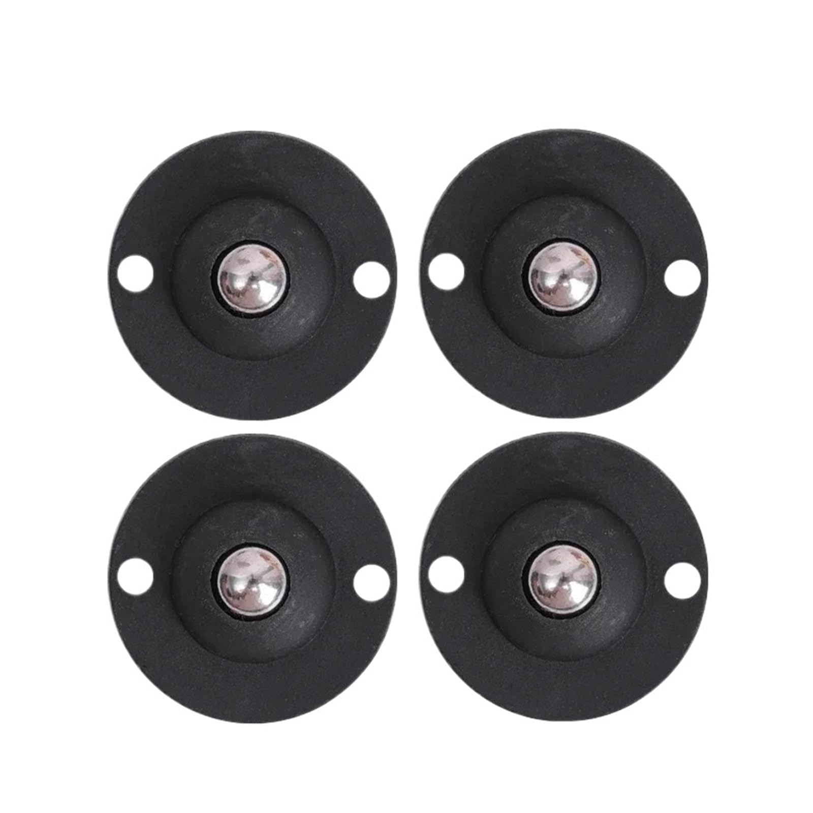 Caster Wheels, 4PCS Self-Adhesive Caster Stainless Steel Bead Universal Pulley 360° Rotation Furniture Cabinet Casters Wheels Whirl Rollers(A-Black- 4PCS)