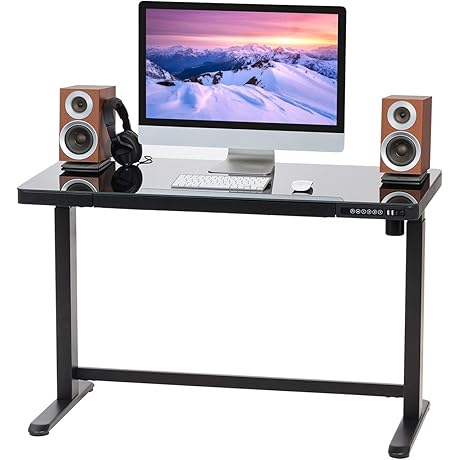 IRIS USA Standing Glass Top Desk