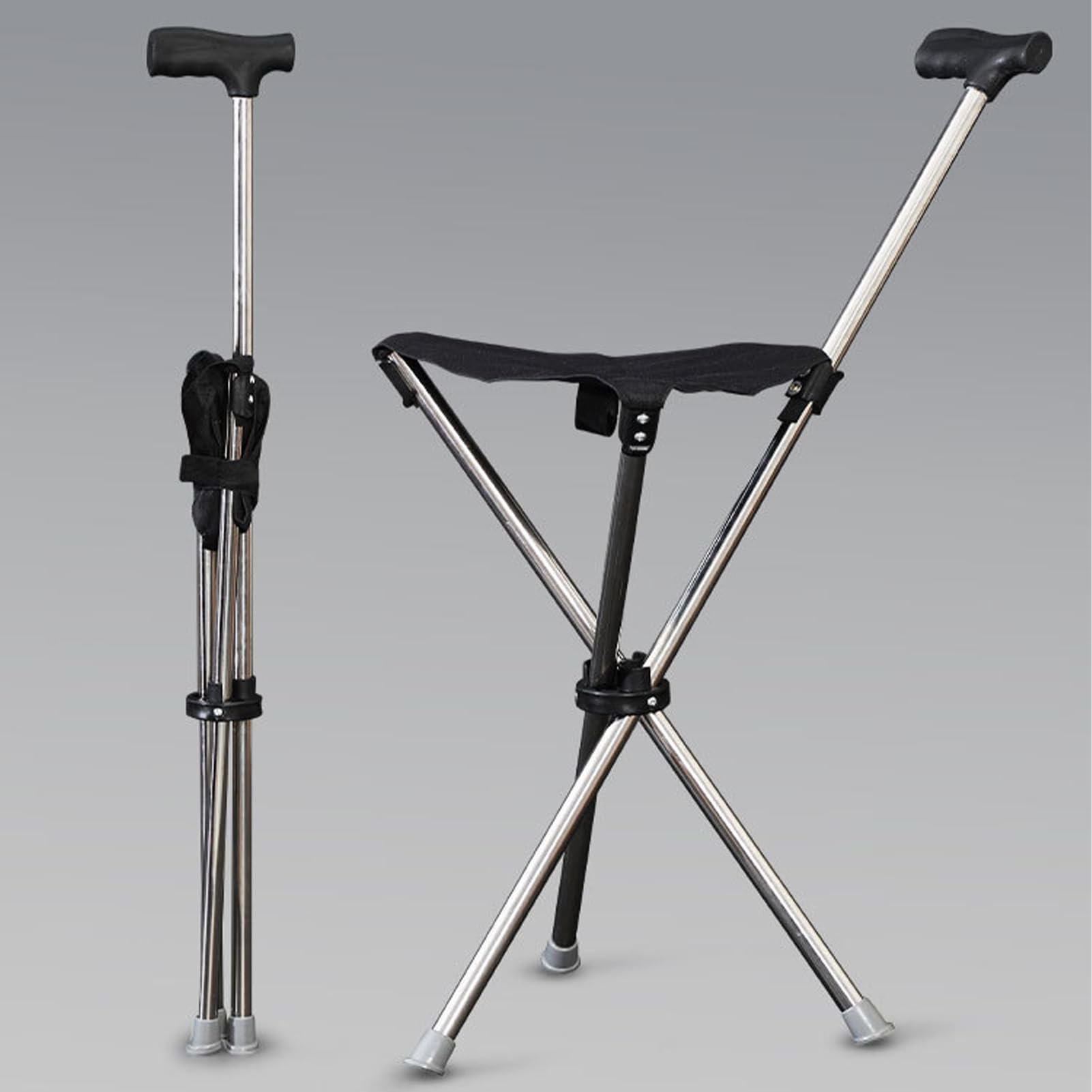 Bastone pieghevole con sedile – Sedia pieghevole da donna – Supporto pesante per viaggi, shopping, festival, escursionismo, arrampicata, attesa