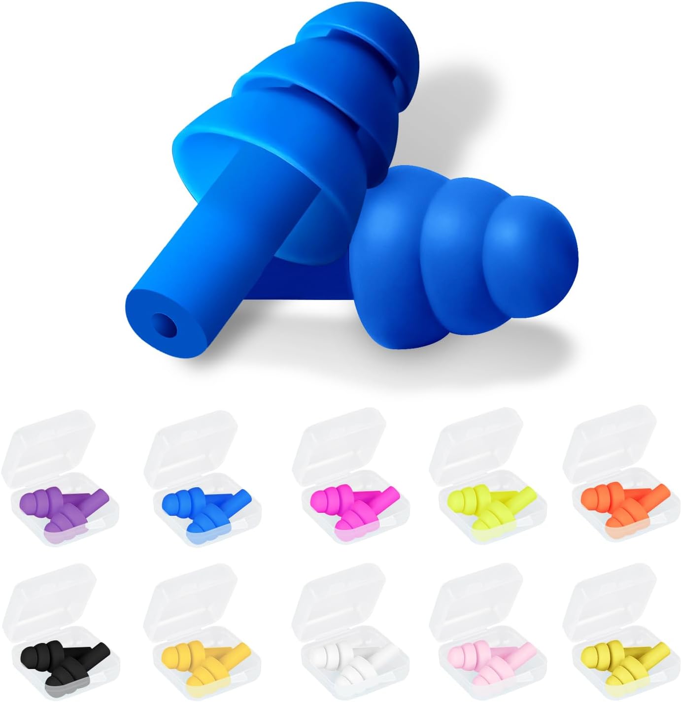 5 pairs sleeping ear plugs for noise reduction silicone reusable ear clearance