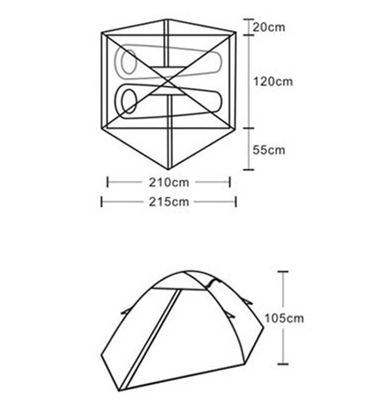 Ellen Camping Tent Outdoor Travelite Backpacking Family Tent Instant Portable Shelter Easy Set-Up (Green-2 Person Tent)