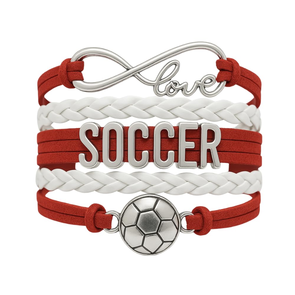 Sportybella - Soccer Charm Bracelet, Adjustable Bracelet Gift for Players and the Team