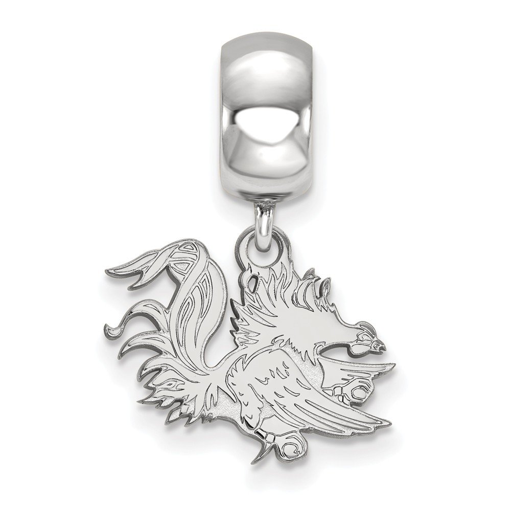 South Carolina Bead Charm Small (1/2 Inch) Dangle (Sterling Silver)