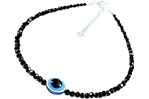 Black Beaded Evil Eye Bracelet
