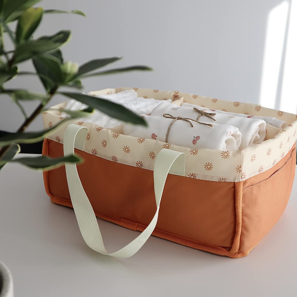 Organizador de pañales para bebé, cesta de almacenamiento portátil para pañales y toallitas para bebés, apilador de pañales, organizador de coche, regalo de guardería para recién nacidos