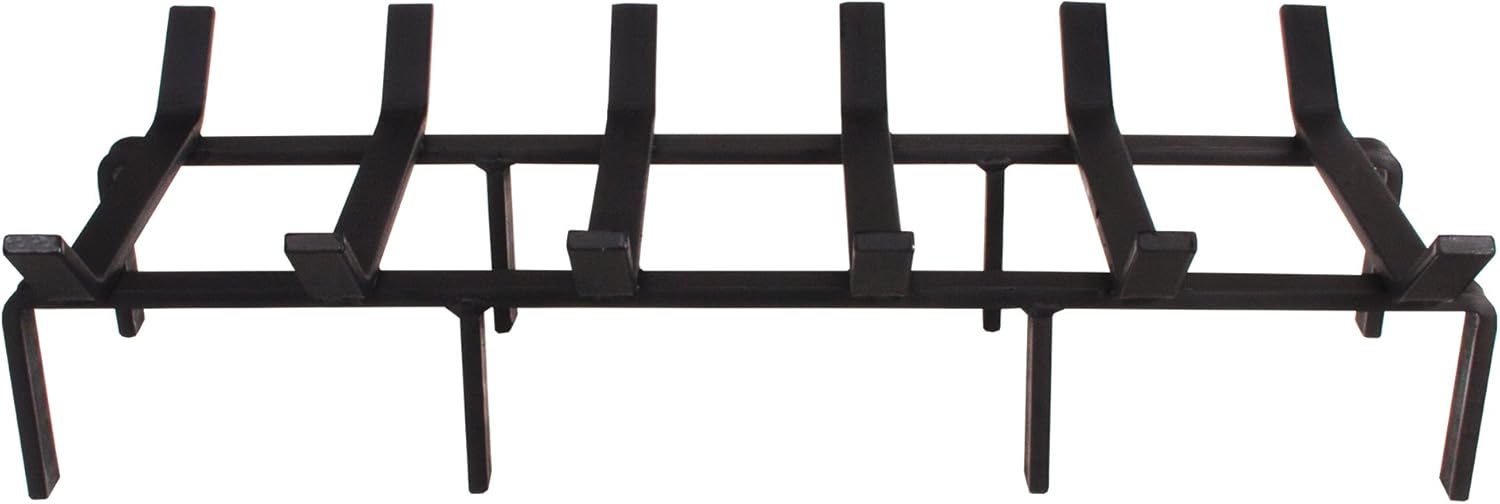 SteelFreak Heavy Duty Steel Fireplace Grate (Rectangular/Non-Tapered) - Made in The USA (36 Inch)
