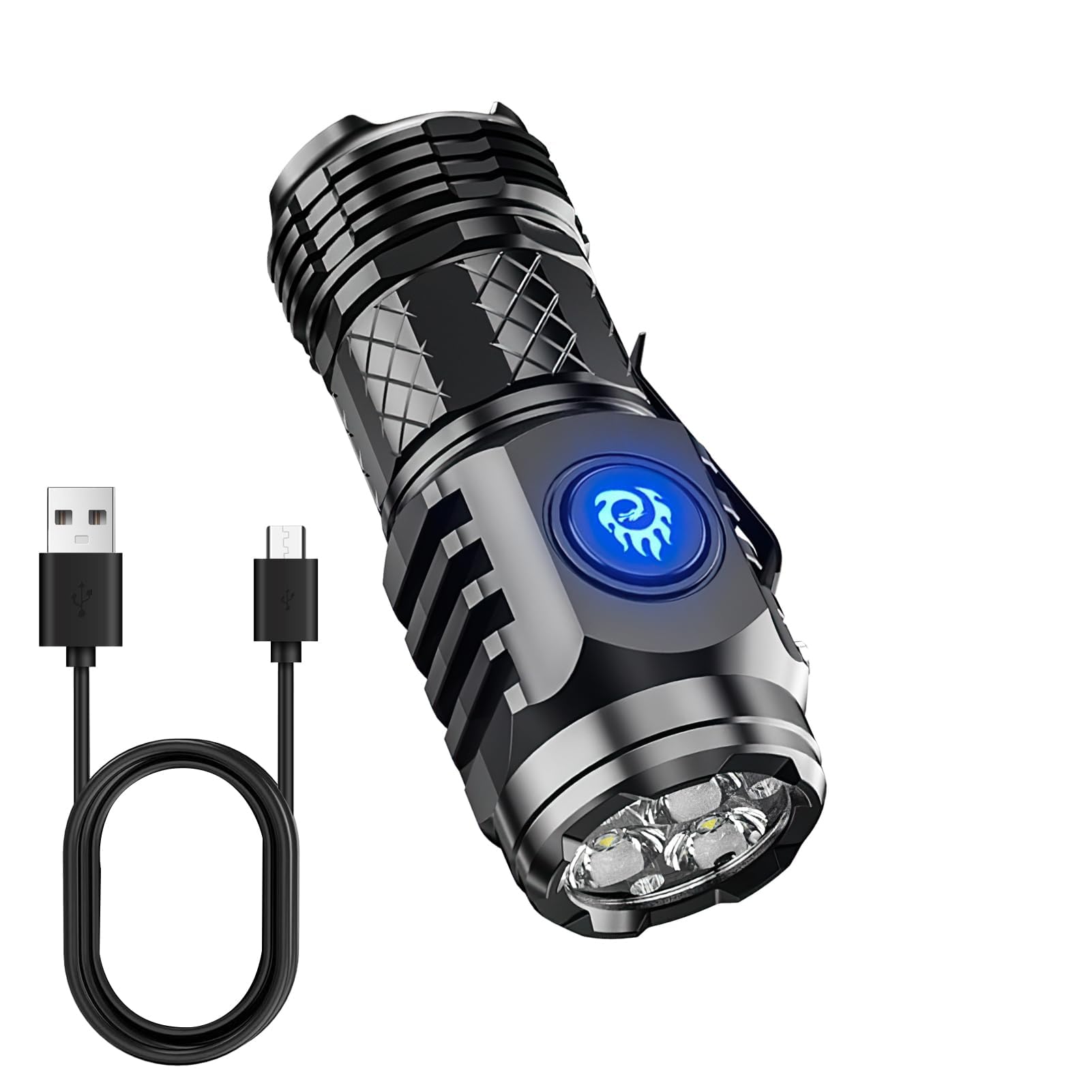 CHENRI Lampe de poche de monstre à trois yeux, Lampe Torche LED Ultra Puissante, Rechargeable Lampe de Poche, Mini Lampe Torche avec 5 modes d' éclairage, Étanche Torche pour Camping Outdoor (Noir CHENRI Lampe de poche de monstre à trois yeux, Lampe Torche LED Ultra Puissante, Rechargeable Lampe de Poche, Mini Lampe Torche avec 5 modes d' éclairage, Étanche Torche pour Camping Outdoor (Noir