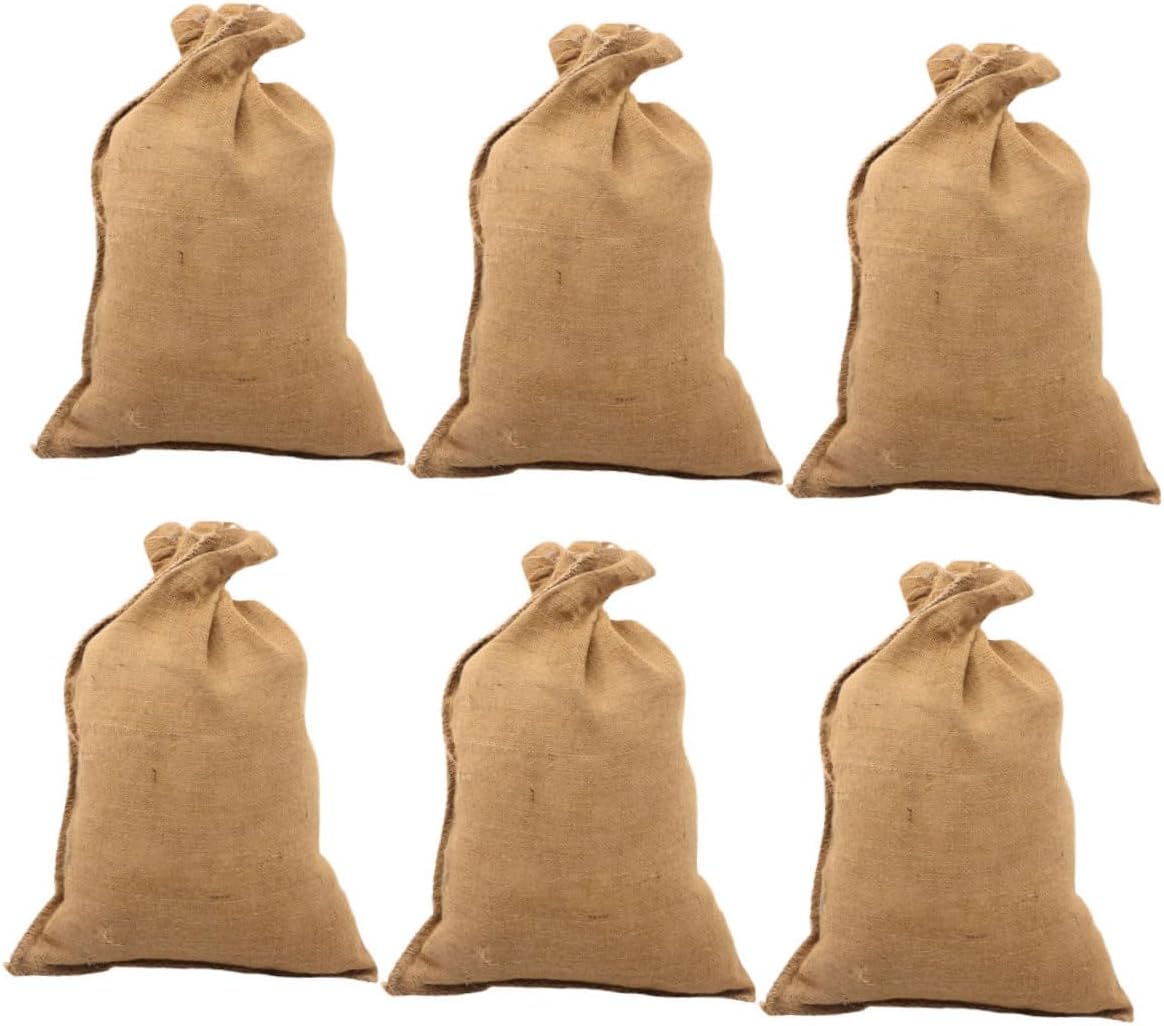 UPKOCH 6pcs Reusable Burlap Storage Bags for Potatoes and Vegetables Large Capacity Breathable Design for Gardening and Food Storage
