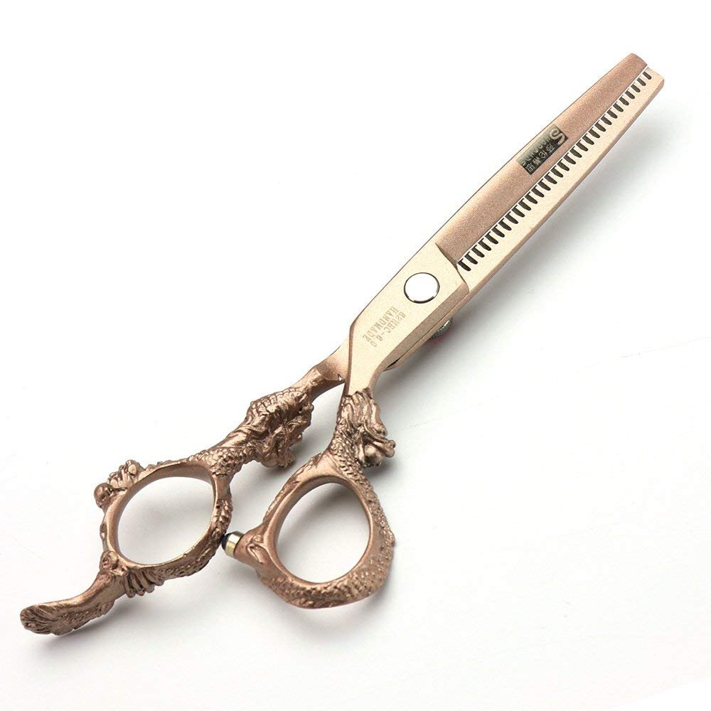 Tijeras japonesas de peluquería de oro rosa de 440 c de alta dureza para peluquería y peluquería de peluquería de corte de pelo y adelgazamiento de pelo herramientas profesionales (conjunto de puntos)