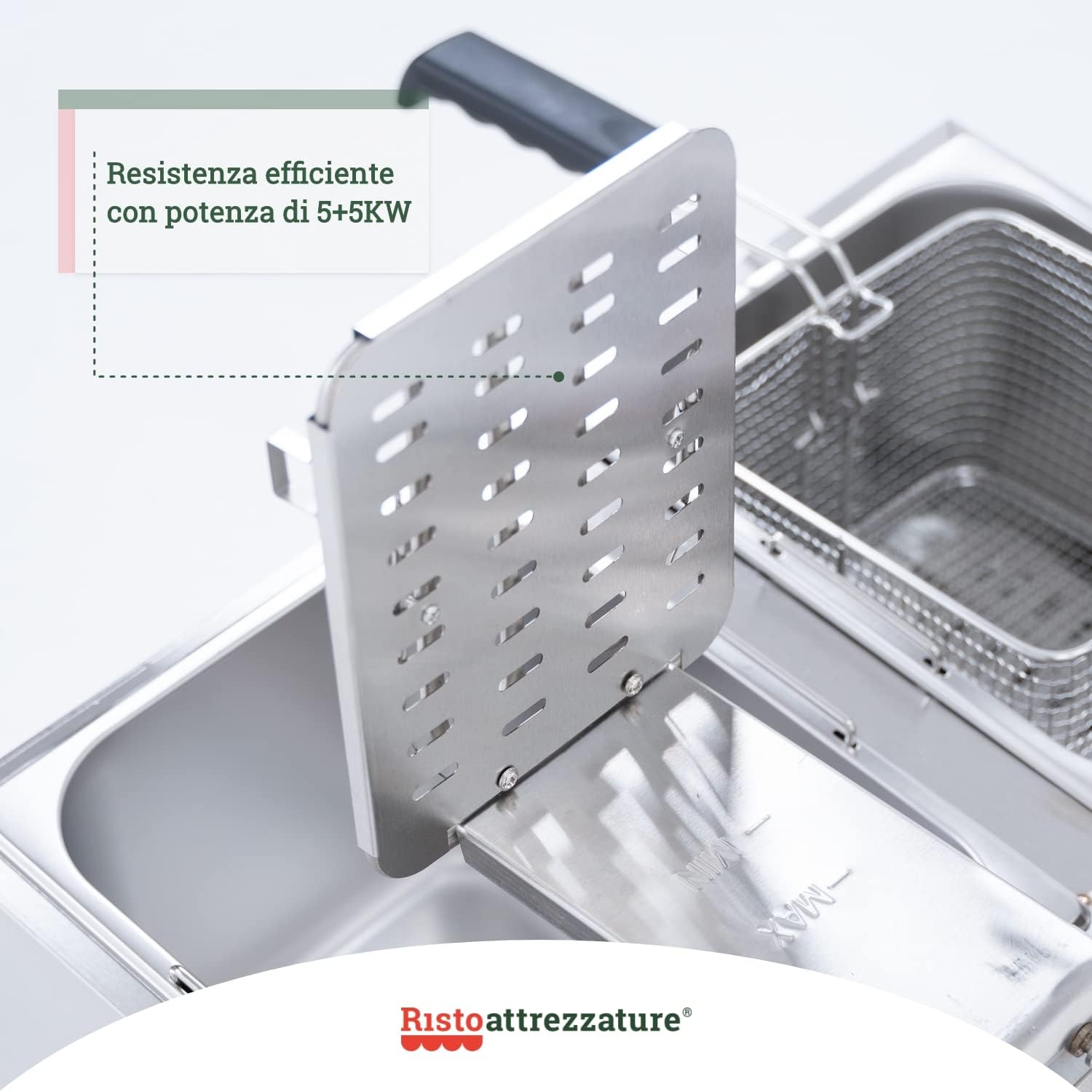 Friggitrice Elettrica Doppia Vasca, Professionale in Acciaio Inox - 13+13 Litri, Capacità Olio 10+10 Litri Friggitrice Elettrica Doppia Vasca, Professionale in Acciaio Inox - 13+13 Litri, Capacità Olio 10+10 Litri