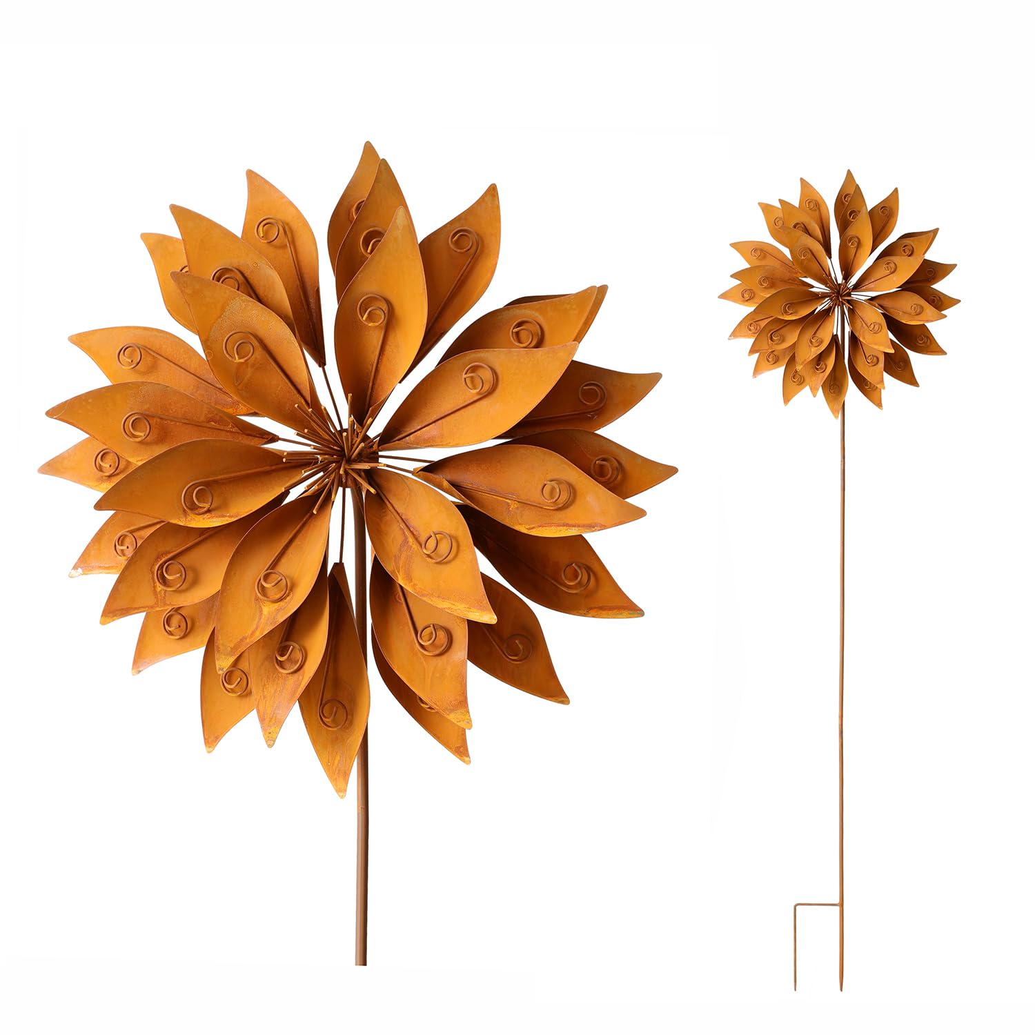 Garden Rusty Flower Outdoor Backyard Decor Patio Lawn Porch Ornament Ironwork Yard Decoration Sculpture โ image 1