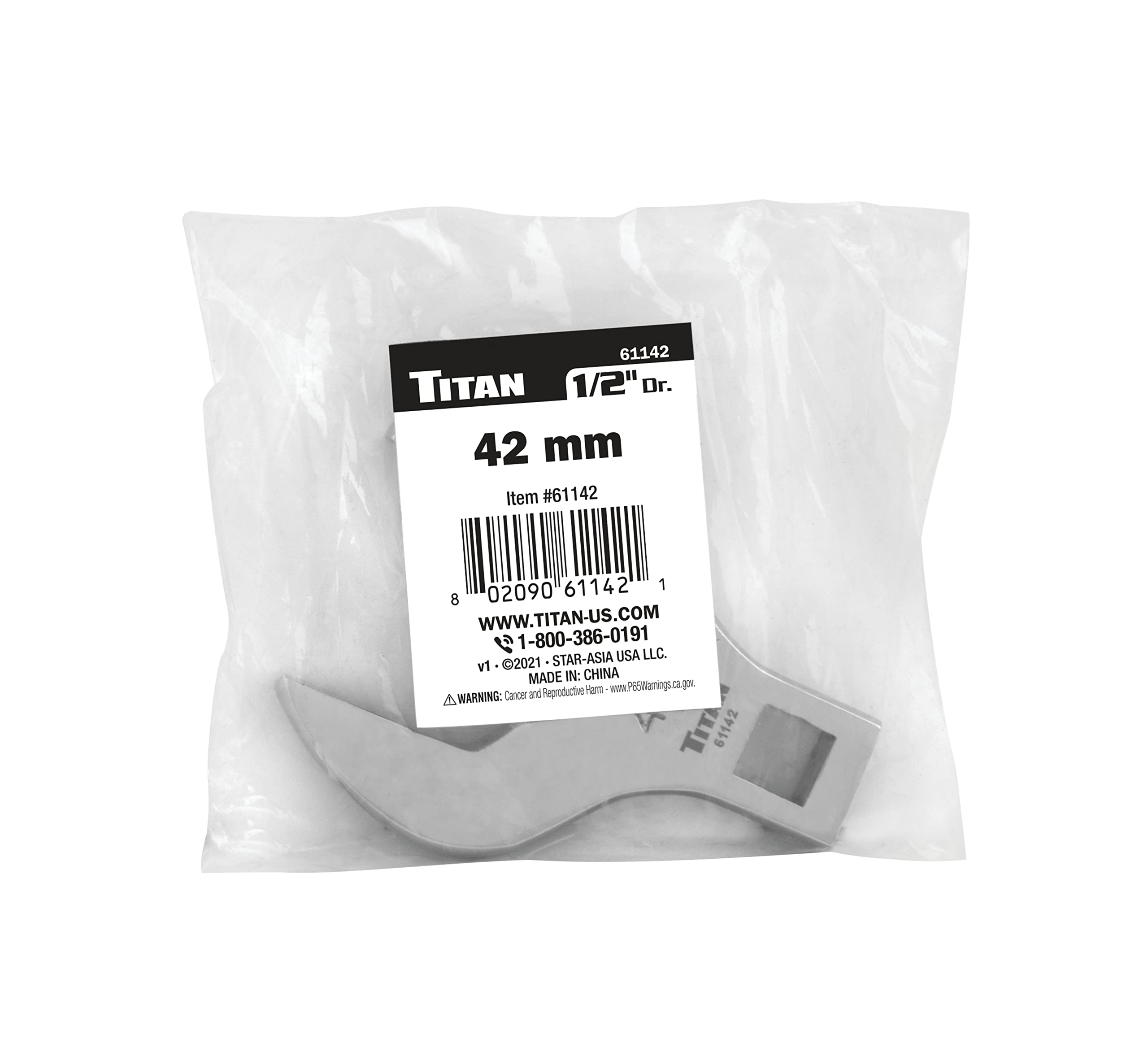 Titan 61142 1/2-Inch Drive 42mm Full Polish Crowfoot Wrench