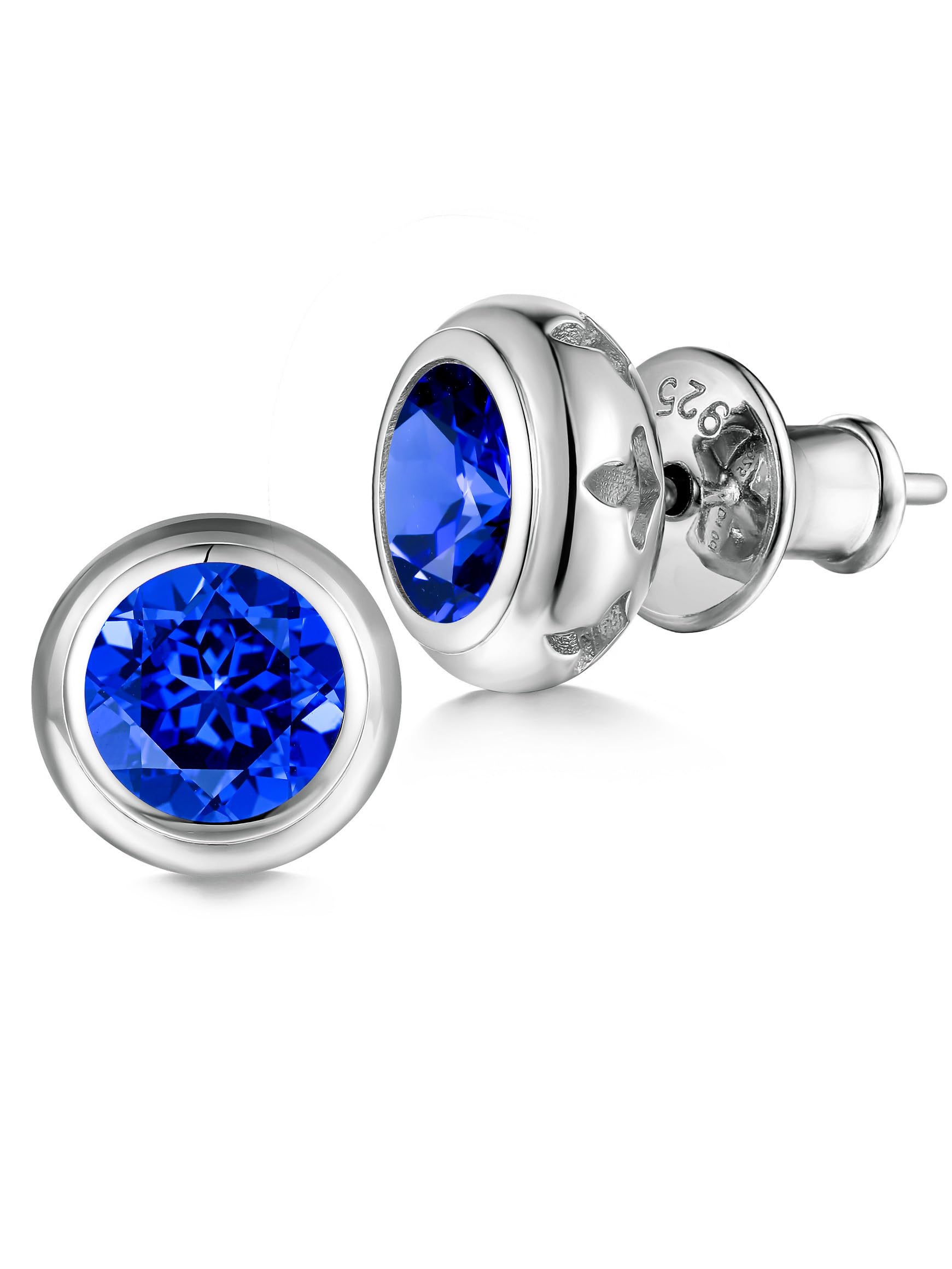 0.6-4CT Moissanite/Sapphire/Ruby/Emerald Sparkle Stud Earrings for Women, Round/Heart/Oval/Pear Cut, Solid 925 Sterling Silver, Hypoallergenic