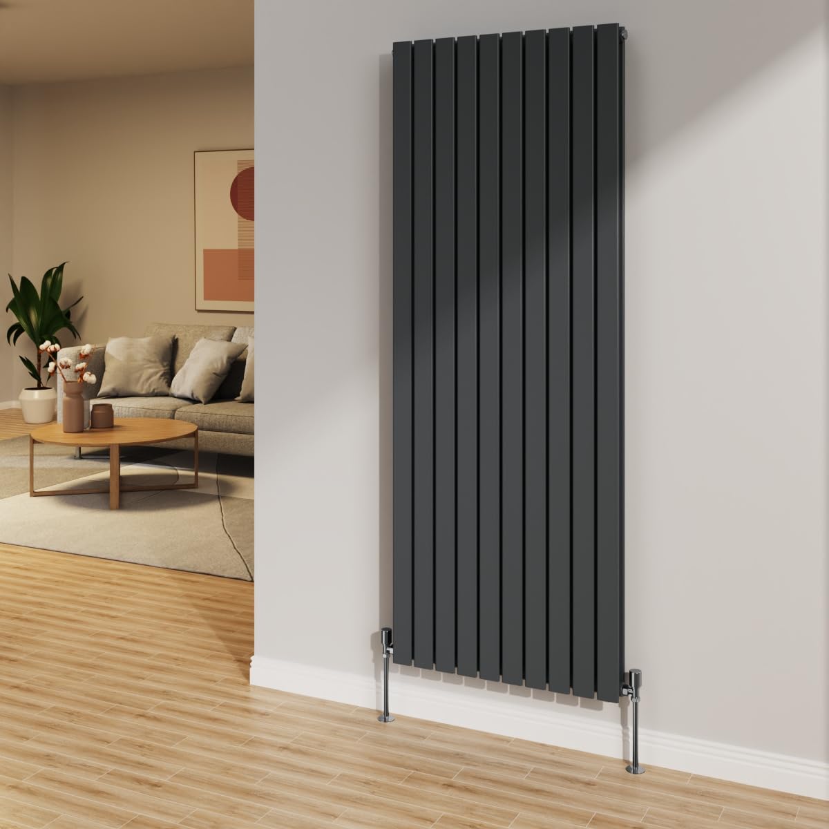 Nrg Anthracite 1800X680mm Radiator Vertical Flat Panel Bathroom Double Rad