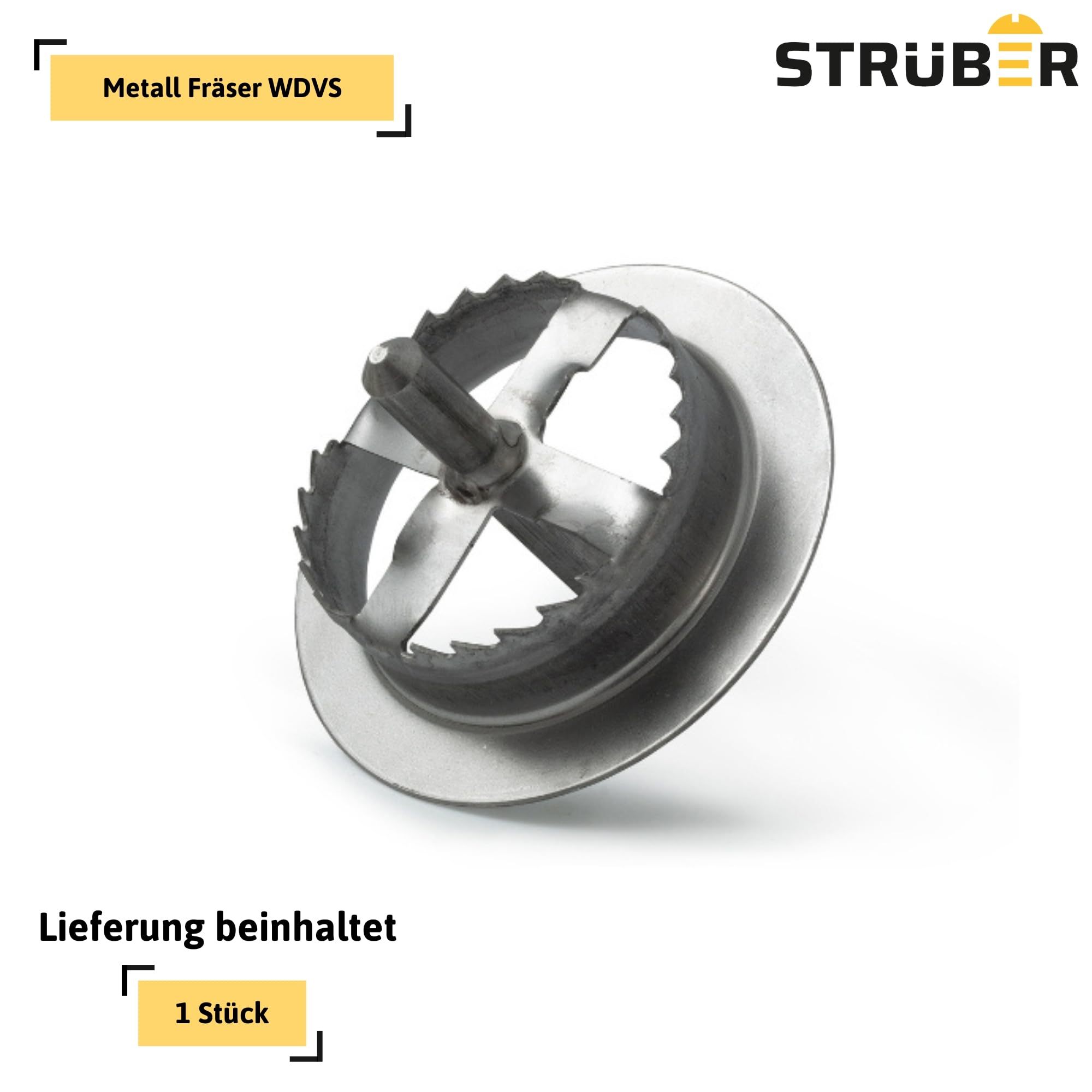 STRÜBER Metall Fräser für WDVS (Ø67mm) / Versenkwerkzeug für Mineralwolle und Styropor/Fassadendämmung/Wärmedämmung/Fräse für Mineralwolle Styropor EPS Rondelle Scheiben Abdeckkappen