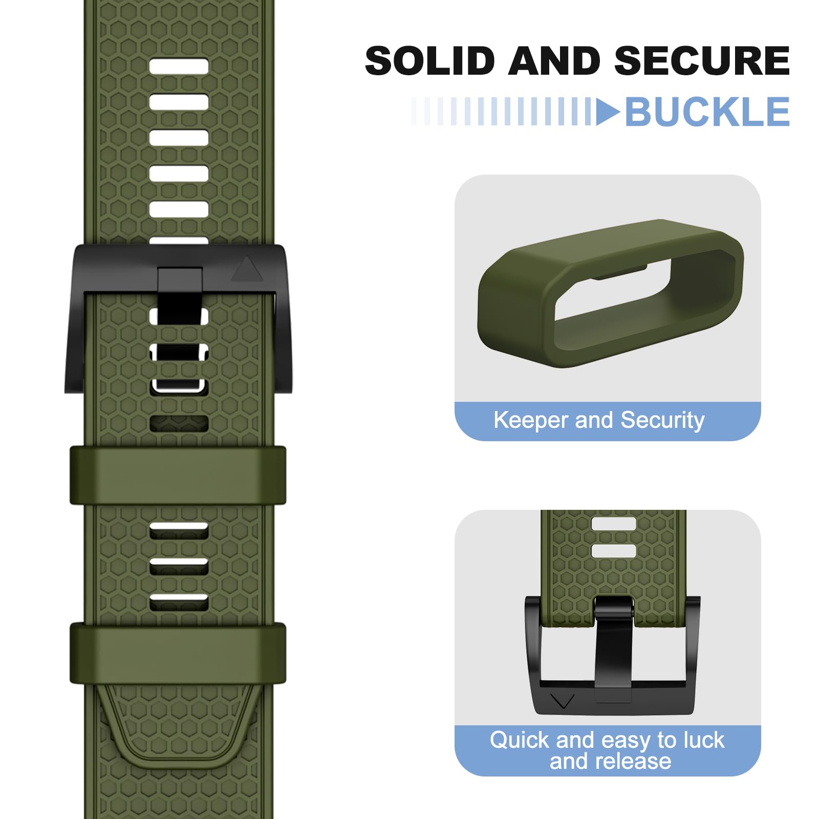 OVERSTEP Silikon-Armband Für Garmin Fenix 5/6/7 & Forerunner – 22 Mm, Weich, Wasserdicht, Mit Schnellverschluss