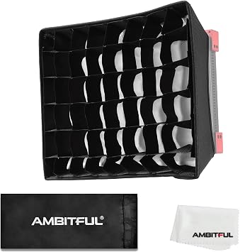 AMBITFUL LED Video Light Diffuser Honeycomb Grid Softbox Panel Light Softbox + Honeycomb Grid for LED Panel Light 35.5X 29.5cm/14x11.6