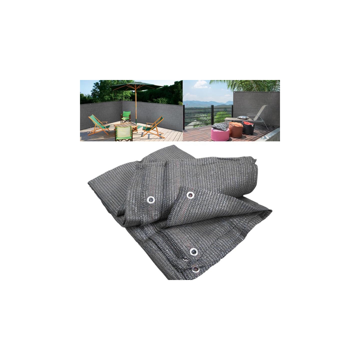 Brise Vue renforcé 1,5 x 10 M Gris 90 GR/m²