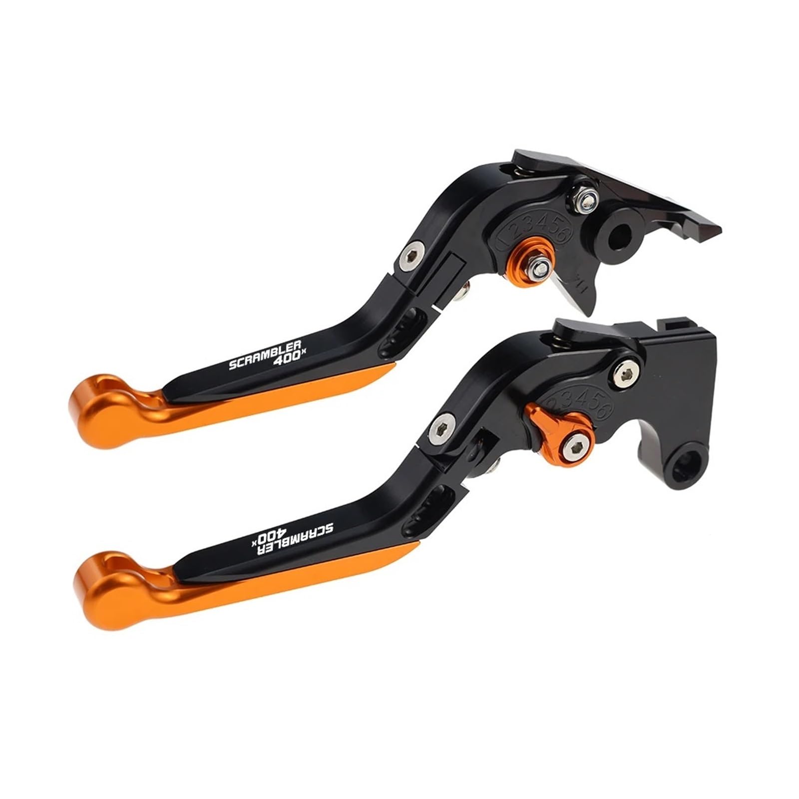 JGHFDWS Motorcycle Brake Clutch Lever Set for Scrambler 400X Motorcycle Folding Extendable Brake Clutch Levers(17)