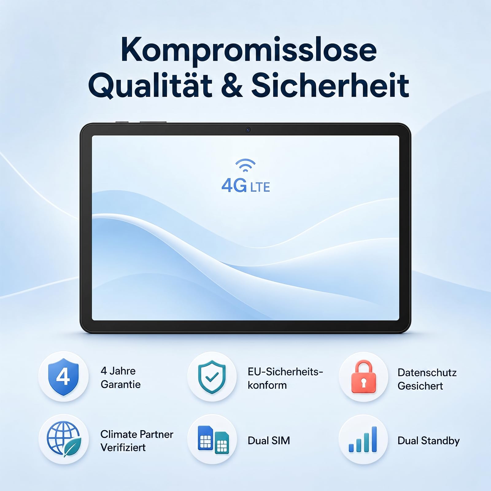 11,5 Zoll Android 16 Tablet mit Tastatur-Bundle, 2.8K BOE Display | 32GB+256GB | 500 Nits Helligkeit | Gemini AI | Dual-SIM-Steckplatz & 4 Jahre Garantie für Familie, Studium und Reisen