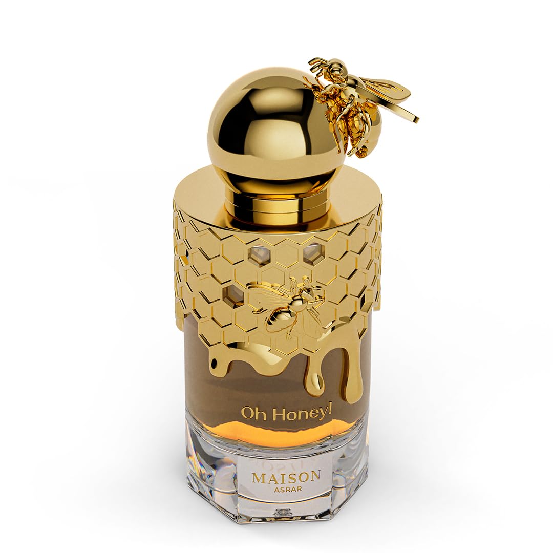 Maison Asrar Oh Honey, Eau de Parfum Orientale-Gourmand, 100 ml, Fragranza Unisex con Note di Miele e Fiori Bianchi