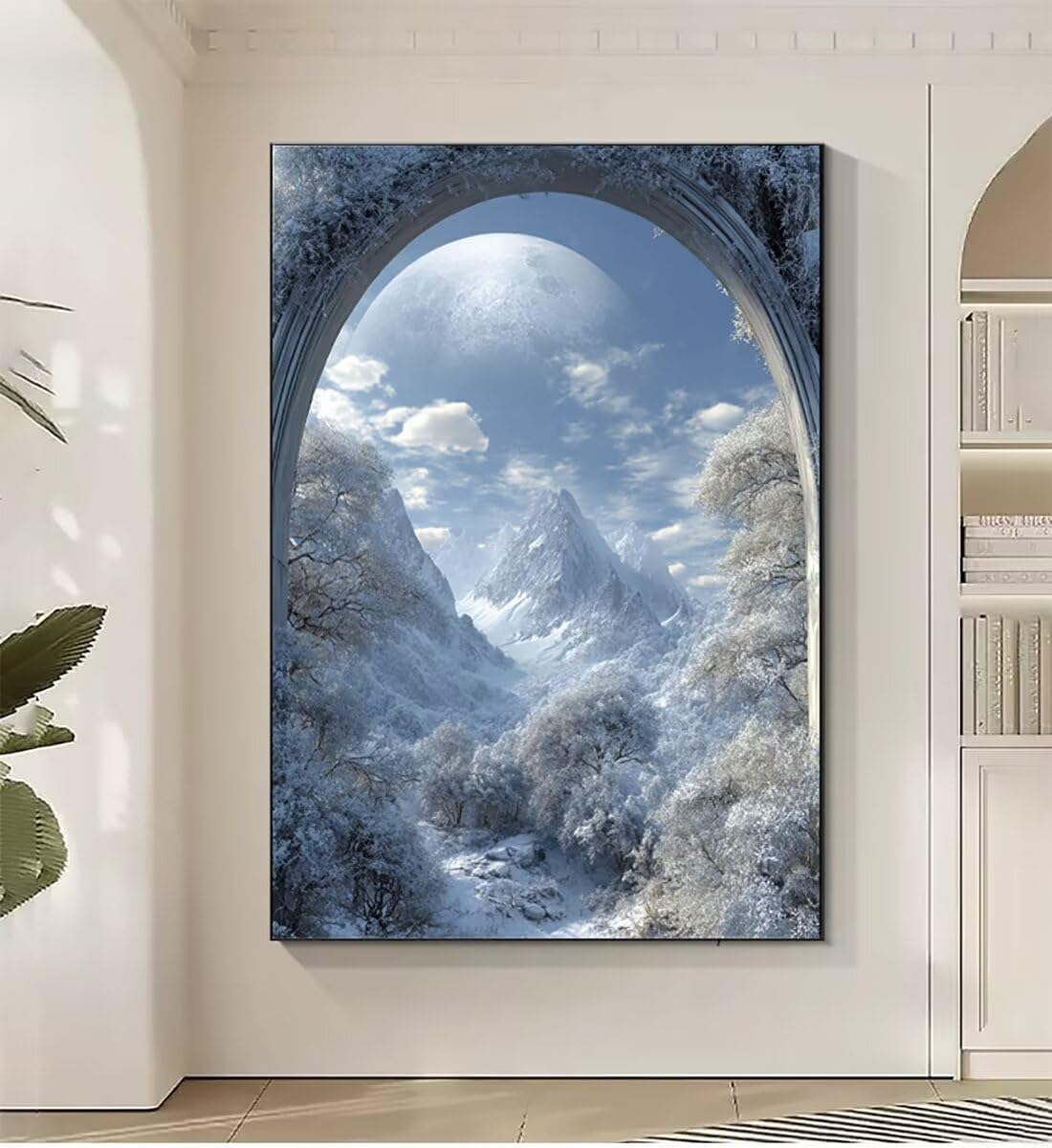 Landschaft Berg Malen Nach Zahlen Erwachsene, Paint by Numbers Adult Anfänger Kreativ Set für, Heimwerk Malen Nach Zahlen Kinder, Pinsel und 36 Acrylfarbe Als, für Deko Wohnzimmer 60 x 80 cm BJHWK757