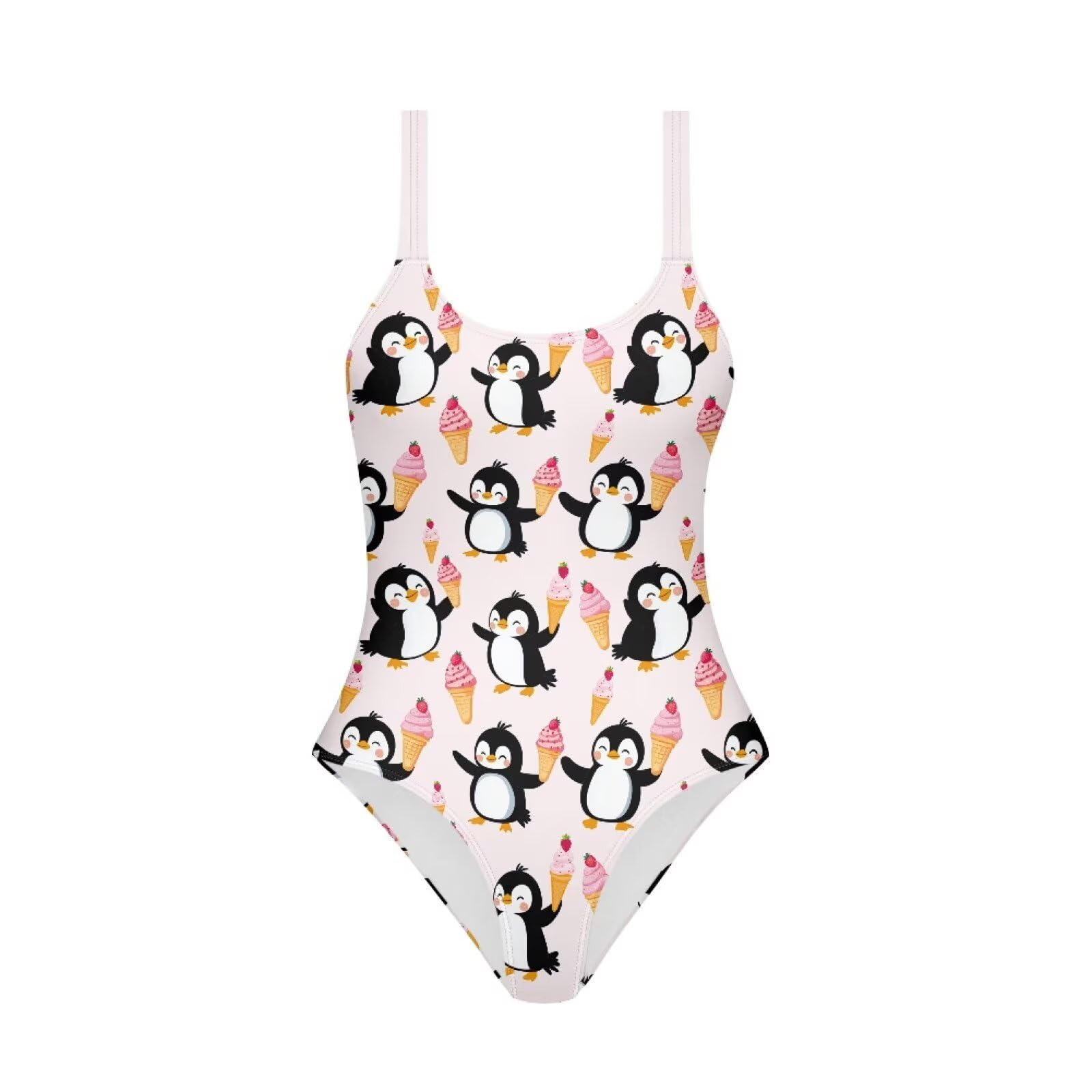 One Piece Bathing Suit for Teen Girls Comfy Crewneck Backless Bathing Suit