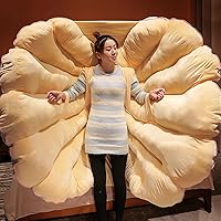 Vista 4 de Almohada decorativa 3D de conchas marinas con diseño de conchas marinas, almohada grande con relleno de terciopelo suave, cojín decorativo de suelo