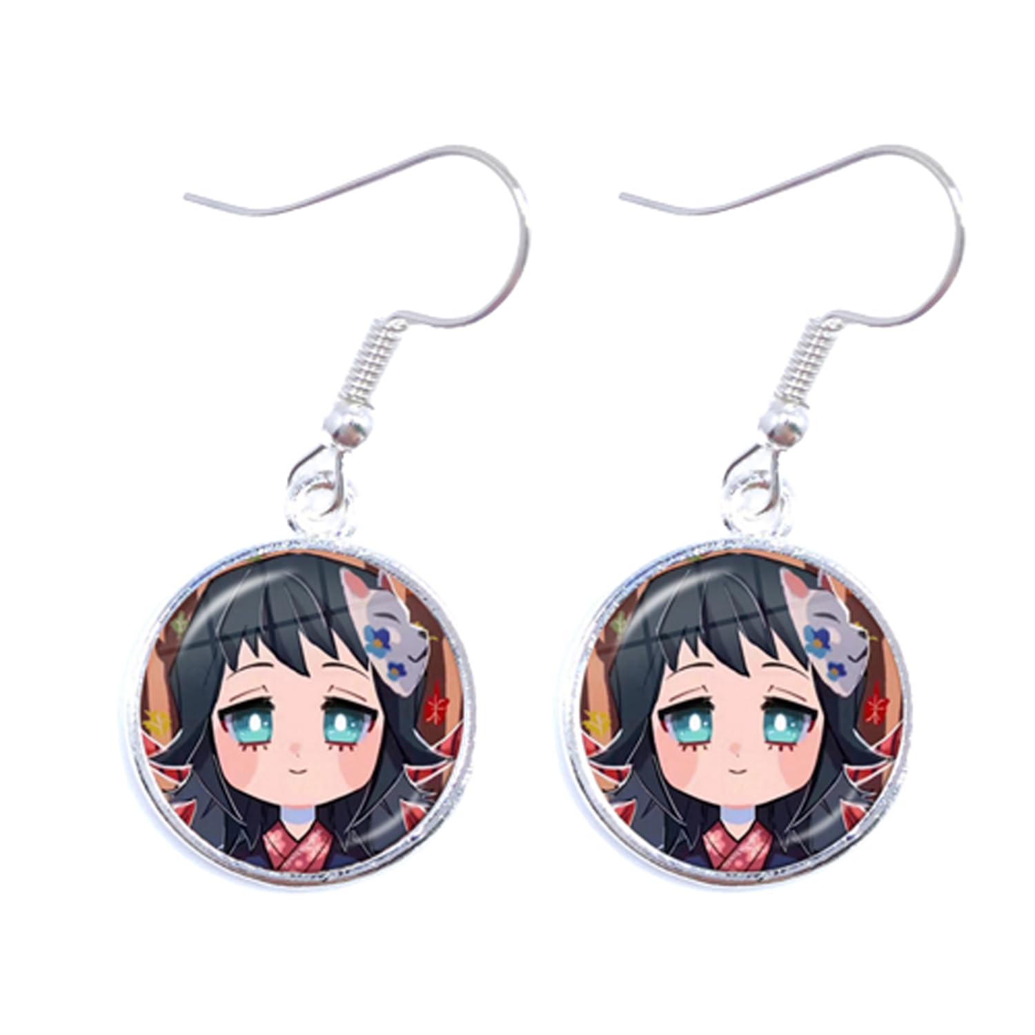 PEPIFYAcrylic Earrings Glass Dome Kamamon Tanjiro Ear Danglekimetsu No Yaiba Ear Gift Anime Jewelry Drop Earrings