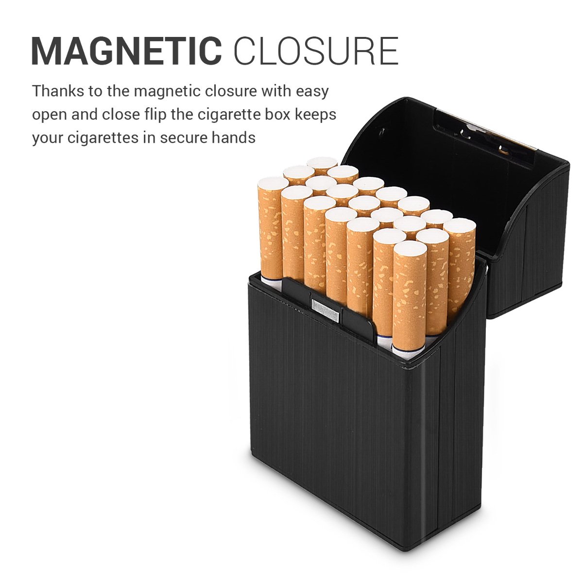 kwmobile Cigarette Case Box Holder - Aluminum Case for Cigarettes