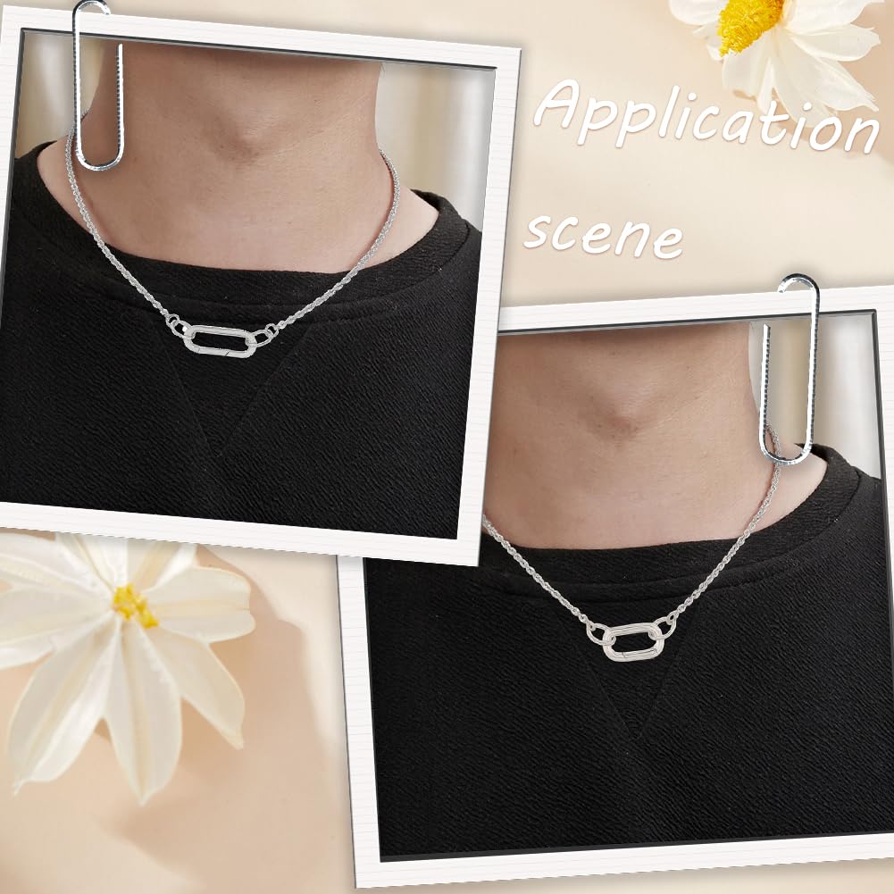 Beebeecraft Anelli per Cancello Ovali 925 moschettone A Molla con Grilletto Rotondo In Argento Sterling per Creazione di Gioielli Fai Da Te