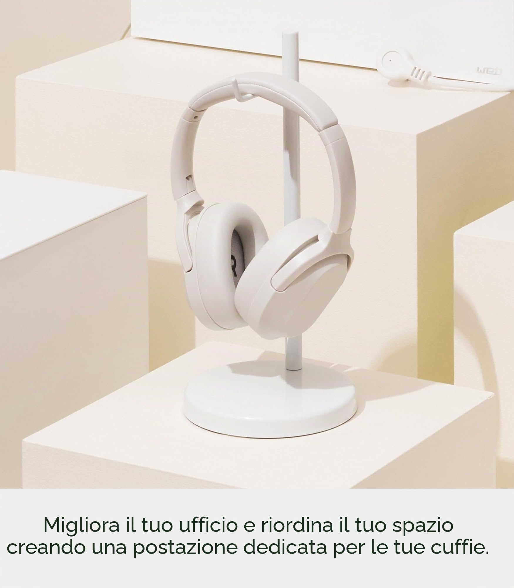 YAMAZAKI Supporto per cuffie, colore: Bianco