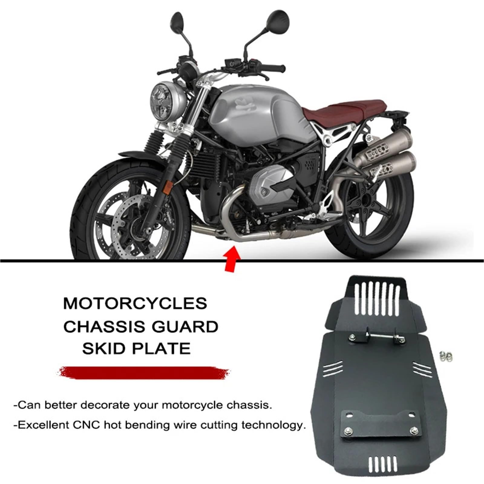 Per Bmw NineT R Scrambler 2013-2023 Copertura di protezione motore Protezione telaio copertura motore Base del Motore(Black)
