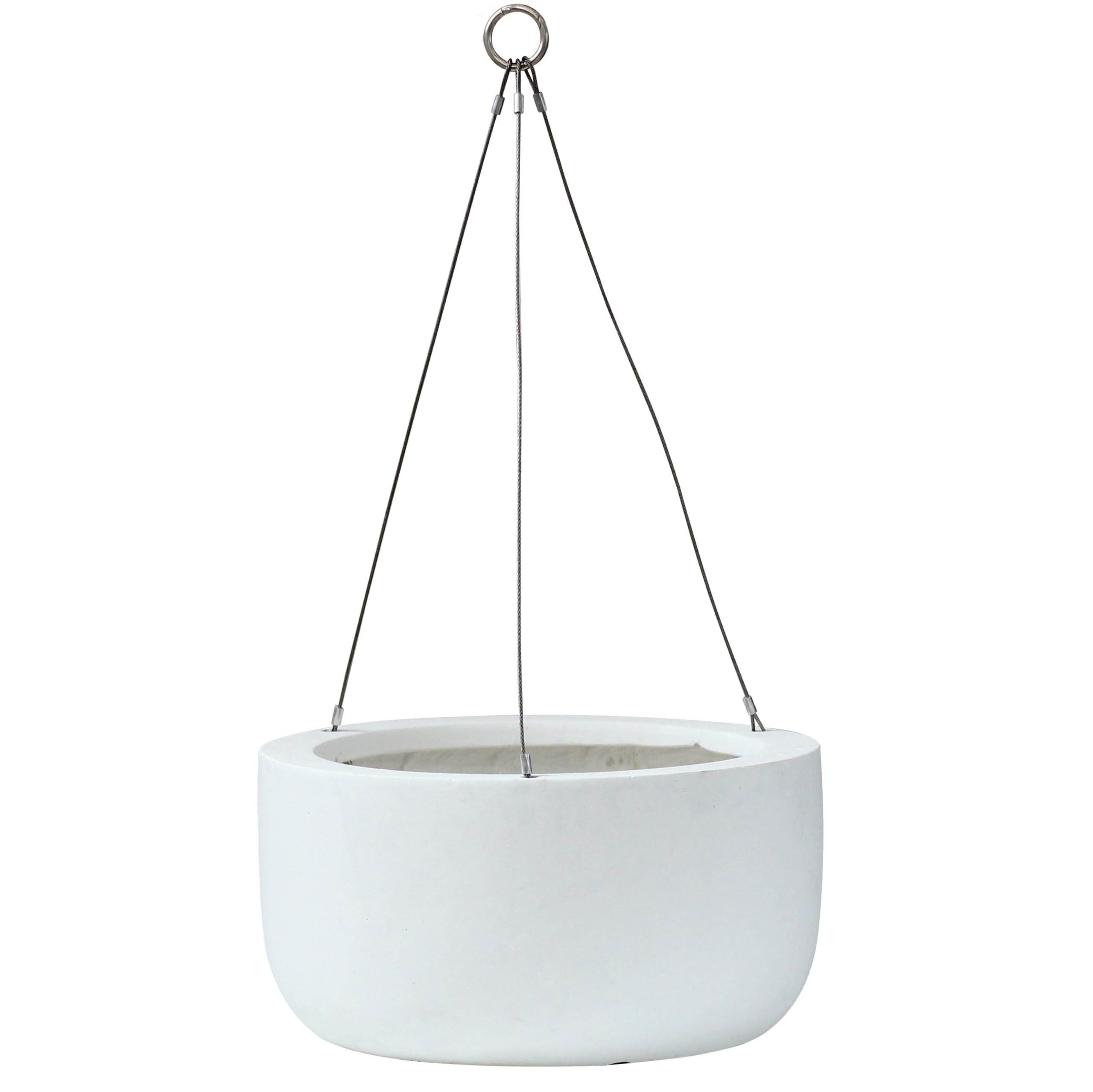 Pot de fleurs suspendu blanc mat de 30cm pour sublimer votre terrasse