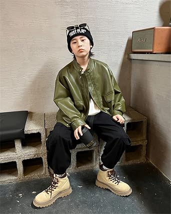 Amazon | [BLZXIAN] 子供服 レザージャケット キッズ フェイク