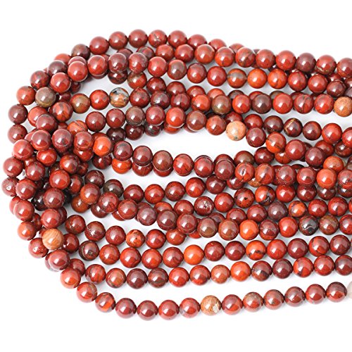 Cheavian 45Pcs 8Mm Natural Red Jasper Gemstone Round Loose Beads For Jewelry Making Diy Findings 1 Strand 15" #TOP2