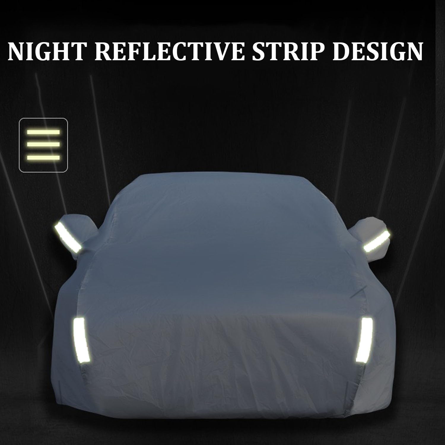 Plata Funda para Coche para Tesla Model Y Exterior Impermeable,Anti-UV y Antilluvia con Cremallera Lateral Cubierta Completa para Todas Las Estaciones,Forro de algodón