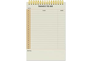 Undated To-Do List Notepad (5.5"x8.5") with Spiral Binding & 50 Tear-Off Sheets