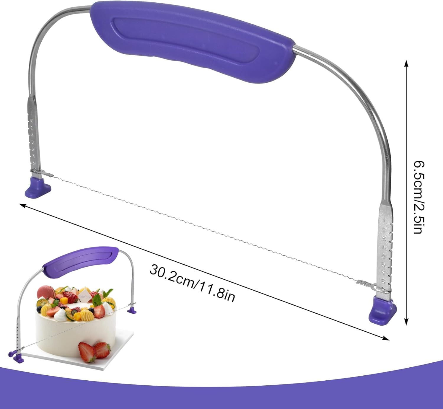 Coupe-Gâteau,Trancheuse à Gâteau Réglable,Niveleur De Gâteau,Couteau à Gâteau à Bord Dentelé,Outils De Matelassage De Gâteau pour des Couches de Gâteau Uniformes