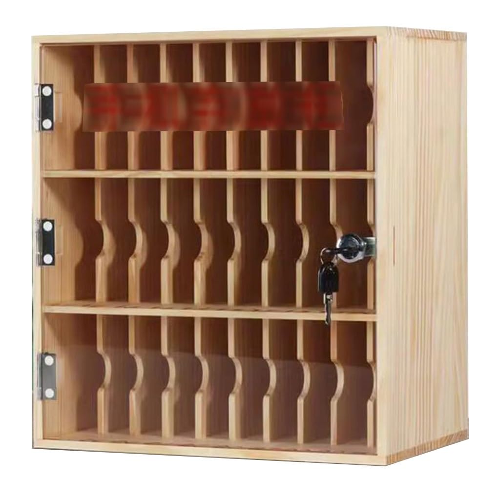 Resistente Custodia per Cellulare da 10~50 Bit Armadietto per Cellulare Visivo in Legno con Serratura Cassetta di Sicurezza A Muro per Telefoni Cellulari Dell'azienda Scolastica (Color : Wood, S : 1