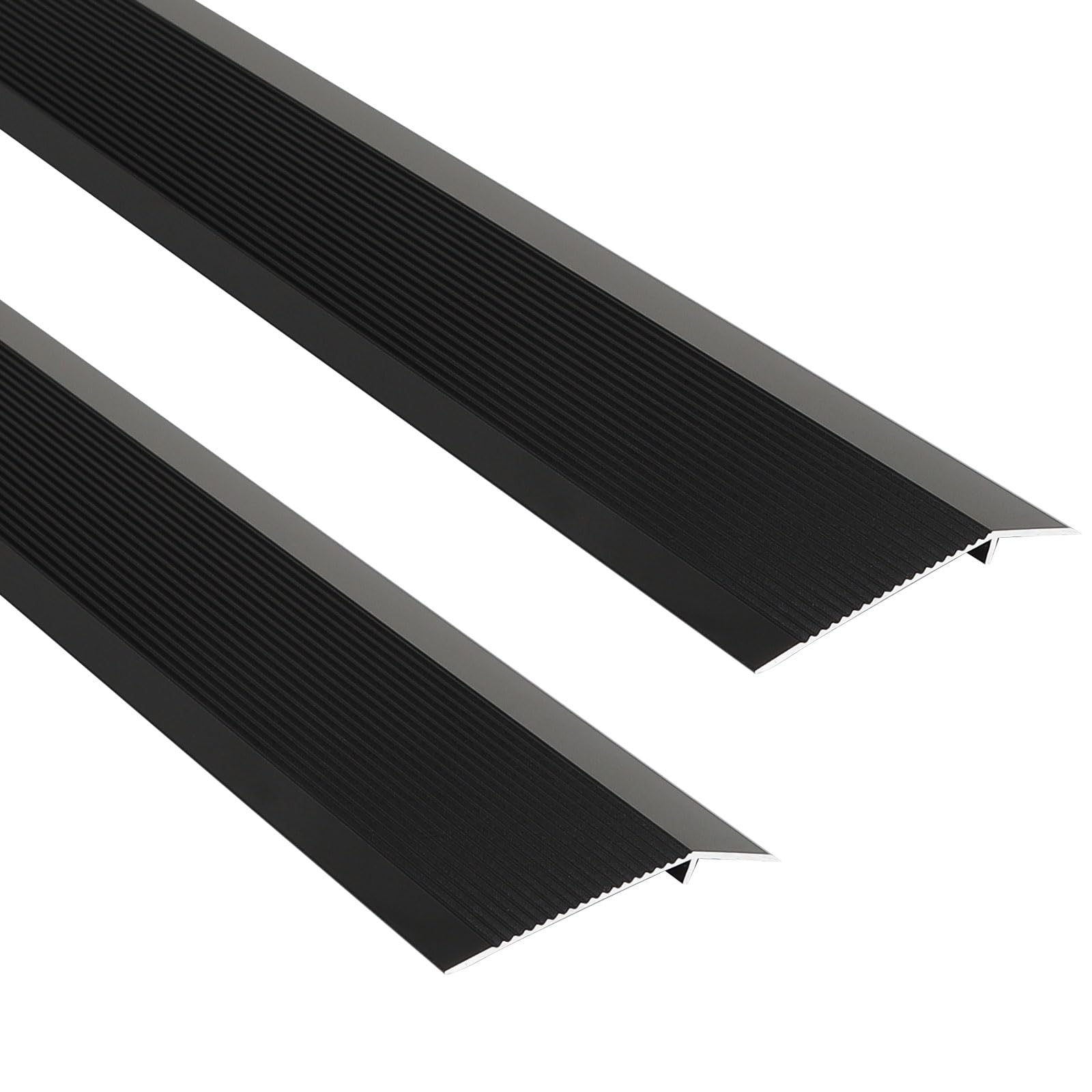 EXLECO 2Pcs Barre de Seuil Rattrapage de Niveau Seuil de Porte 90 * 10cm Bande de Transition de Sol Aluminium Réducteurs de Seuil Noir Barre de Seuil Large Bande de Seuil pour Rampe de Seuil 8-40mm
