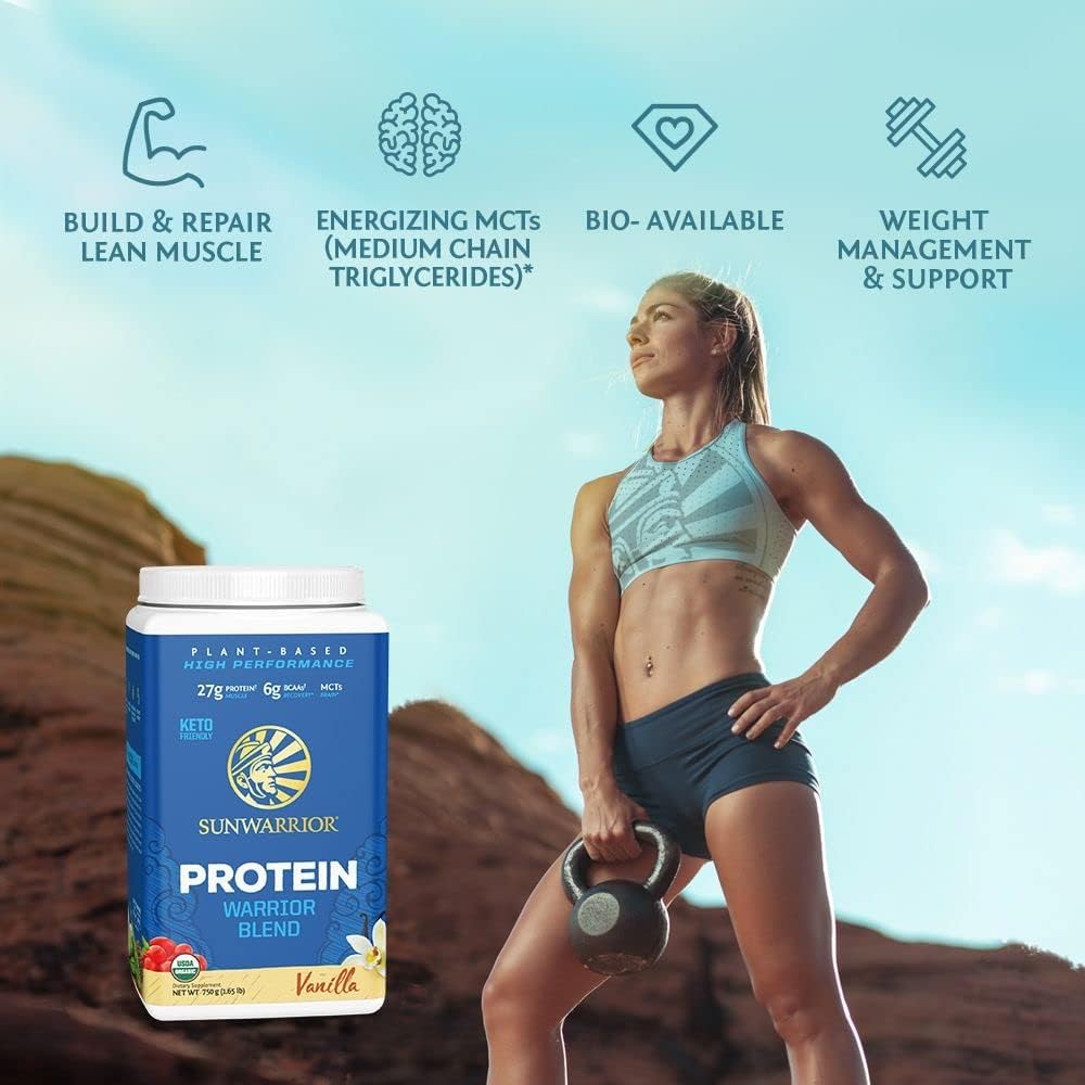 Sunwarrior Warrior Blend Organic Vegan Plant Protein Powder (15 Servings (Pack of 1), Berry Shortcake) — Amazon image 14