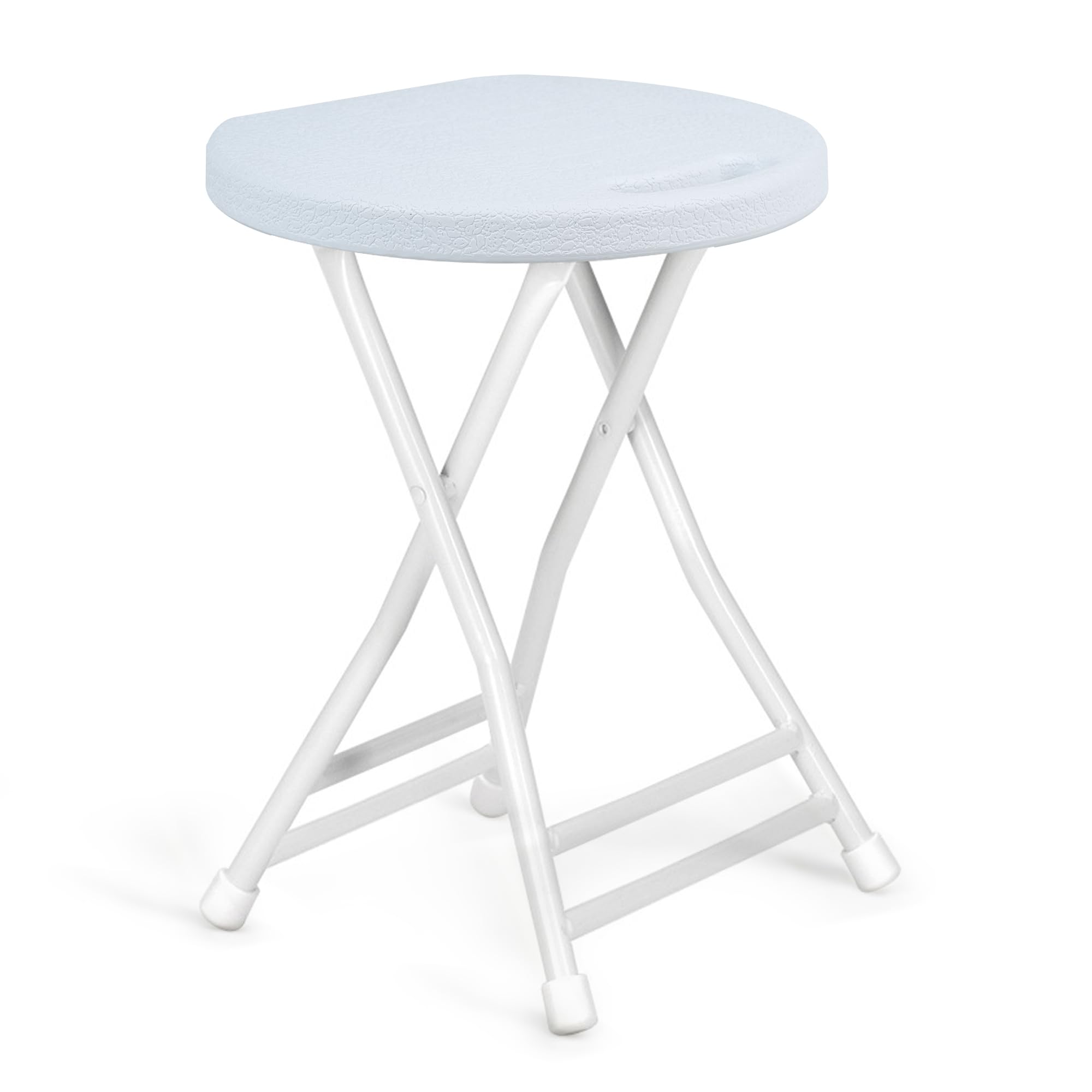 COOZMENT Folding Stool with Handle, Folding Chair,Folding Bar Stool with Non-Slip Feet,Indoor and Outdoor Foldable Stool for Adults(13"×11.5"×18")
