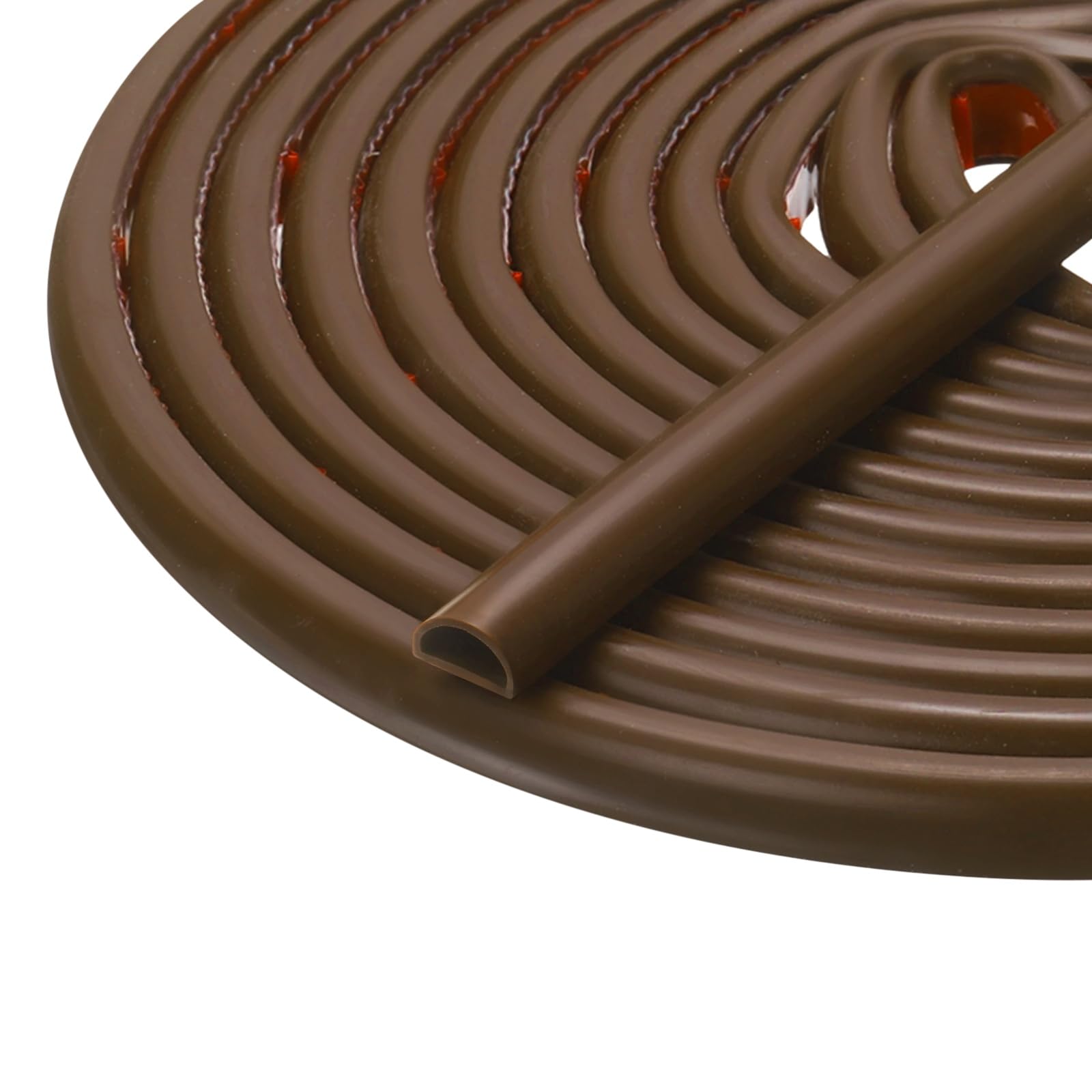 sourcing map 6 M Weather Stripping Door Seal, Silicone D Shaped Self-Adhesive Door Frame Soundproof Seal Strip for Doors Window Frame Gap Filler, Suit for 4-6.5mm Gap, Brown โ image 1