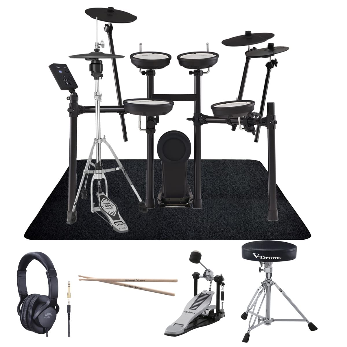 Roland V-Drums 電子ドラム Roland TD-07KV VH-10 Custom 3Cymbal Roland TD-07KVX V-Drums Electronic Drum Kit | Guitar Center
