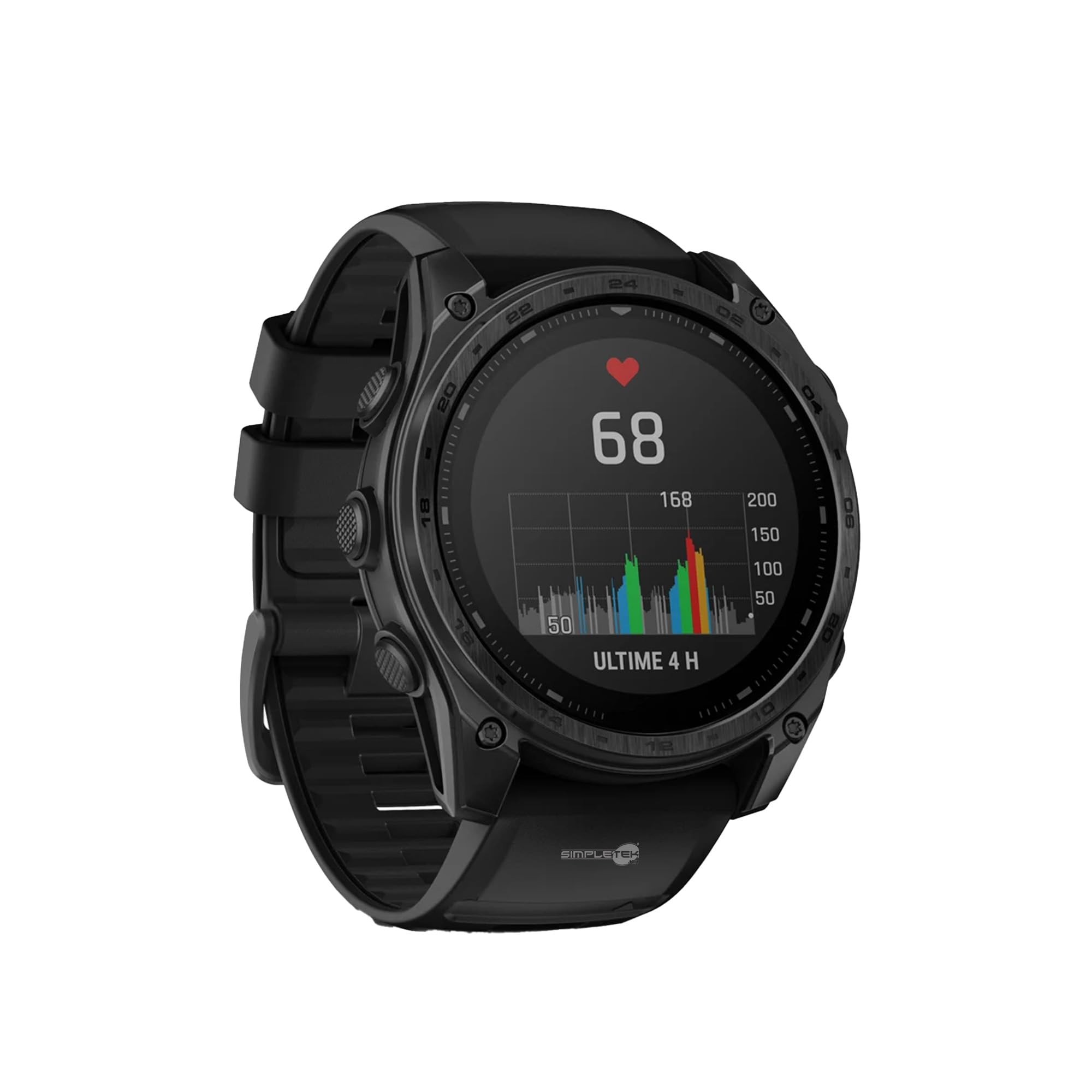 SIMPLETEK - Smartwatch Tattico 51mm Ricarica Solare Titanio GPS Multibanda