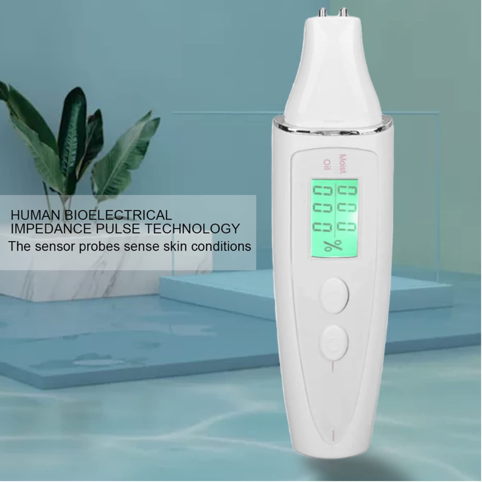 Probador de Piel Facial Con Pantalla Inteligente, Medidor Preciso de Humedad y Grasa Cutánea Portátil con Pantalla LED para Salón, Spa o Uso Doméstico Digital Skin Detector