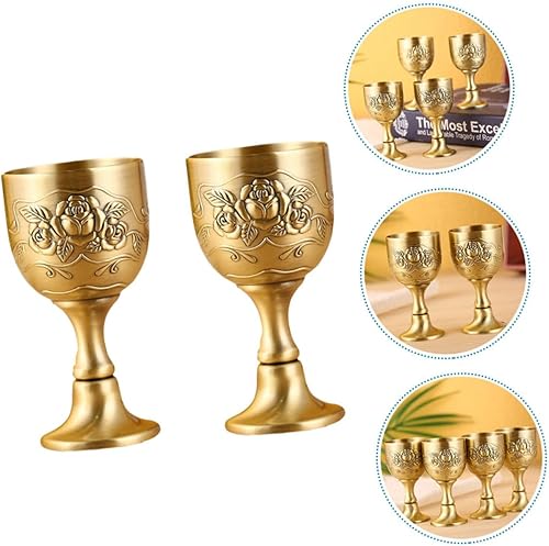 Miniatura 6 de 2 vasos de chupito de flores grabados a mano, diseño de cáliz de whisky para y más decoración clásica de bar en el hogar